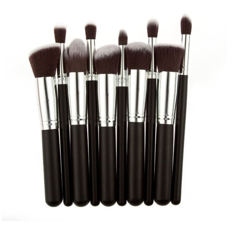 Black Bing Portable 10 Makeup Brushes Suit Beauty Tools