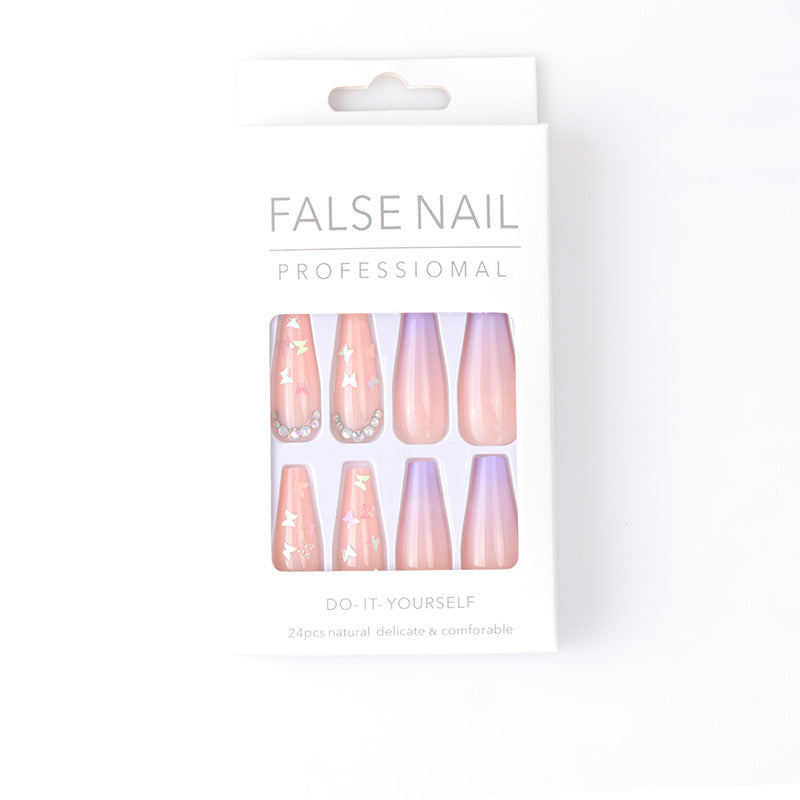 Butterfly Sequins Spot Drill Purple Removable Nail Sticker