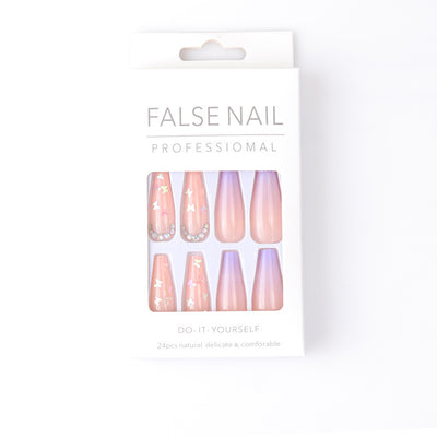 Butterfly Sequins Spot Drill Purple Removable Nail Sticker