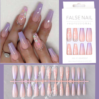 Butterfly Sequins Spot Drill Purple Removable Nail Sticker