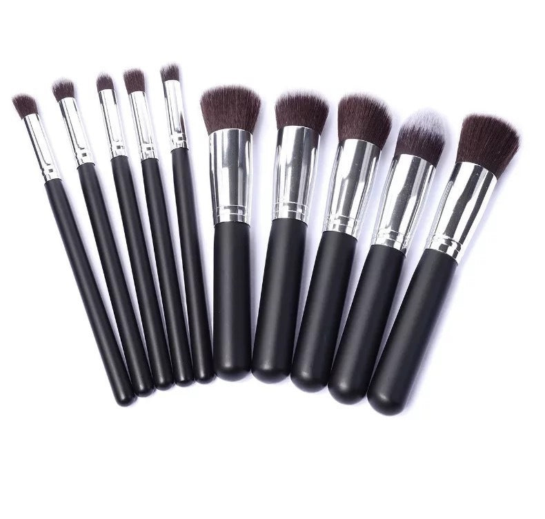 Black Bing Portable 10 Makeup Brushes Suit Beauty Tools